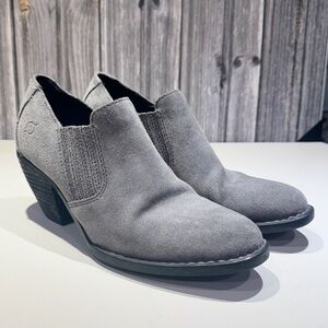 Born Fredricka Gray Suede Bootie, Great Condition. Size 8